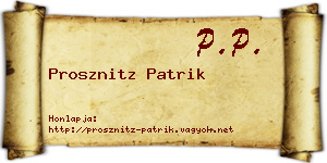 Prosznitz Patrik névjegykártya